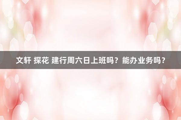 文轩 探花 建行周六日上班吗？能办业务吗？